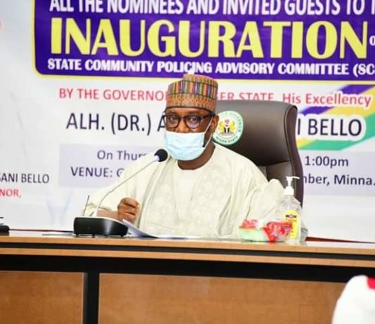 Governor Sani Bello inaugurates 15-man community policing advisory committee