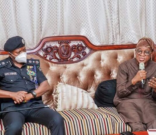 DIG Oyebade visits Oyetola, says police will redouble efforts for peace to reign in Osun