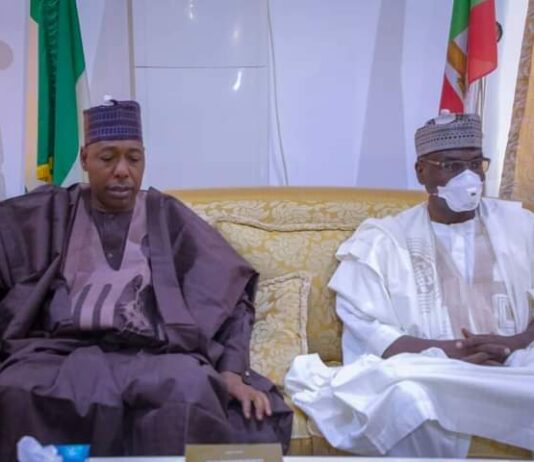 Zulum receives Kwara Governor in Maiduguri
