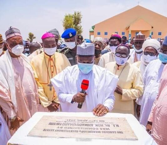 Gov Fintiri Commissions Housing Estate Built By Catholic Diocese For IDPs In Adamawa