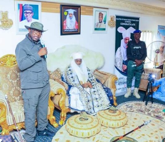 Governor Abubakar Sani Bello boost morale of securitymen set to confront bandits