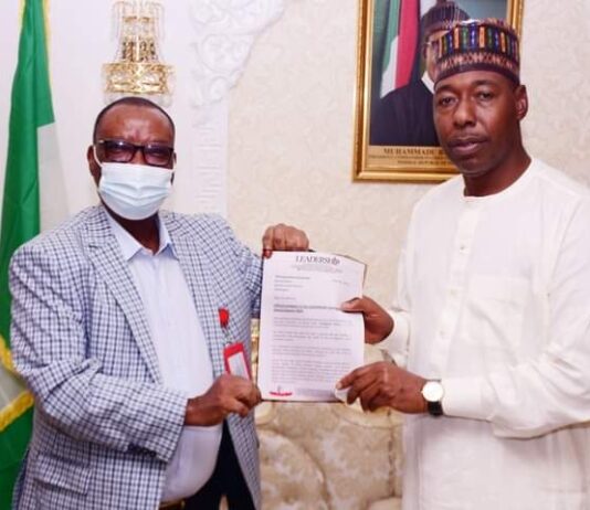 Zulum wins Leadership Newspapers’ highest award as ‘person of the year, 2020′