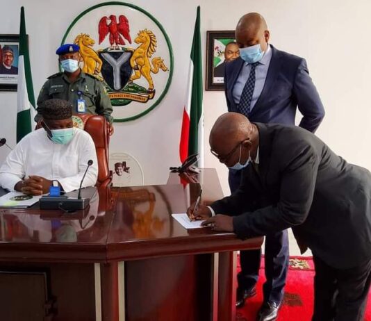 Gov. Ugwuanyi swears in Hon. Justice Ozoemena as Acting Chief Judge