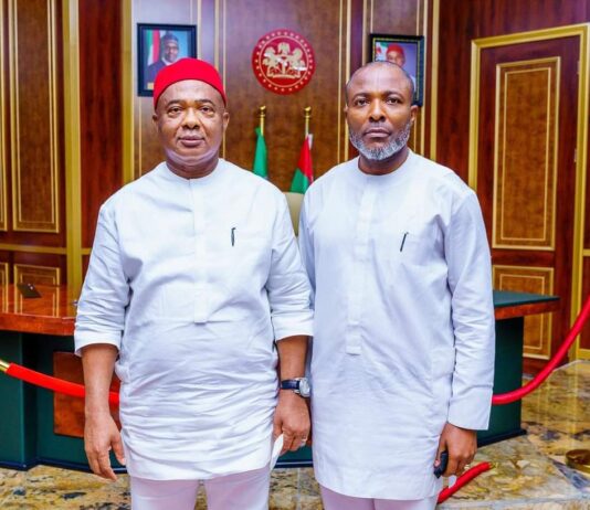 Governor Uzodimma receives the new Speaker of Imo State House of Assembly