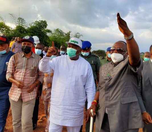 Gov. Ugwuanyi inspects erosion ravaged Atavu Bridge, Amodu Awkunanaw, directs immediate intervention
