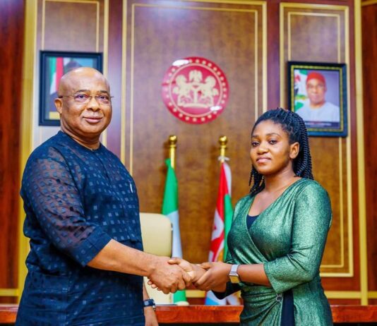 Governor Uzodimma awards scholarship to Miss Confidence Chinaza Nwozuzu