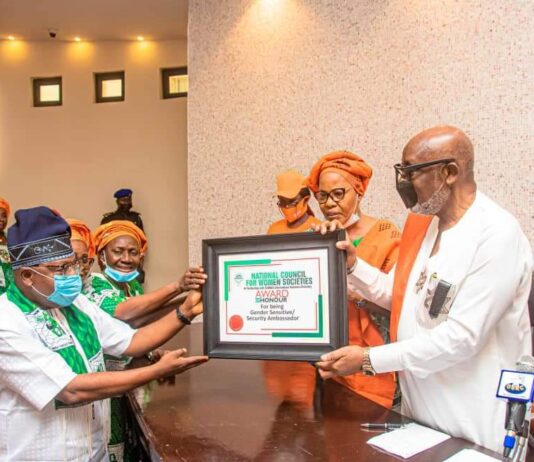 Gov Akeredolu receives award of honour on gender sensitivity, security