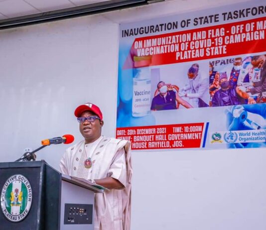 Governor Lalong inaugurates task force on vaccination, flags off mass COVID-19 vaccination