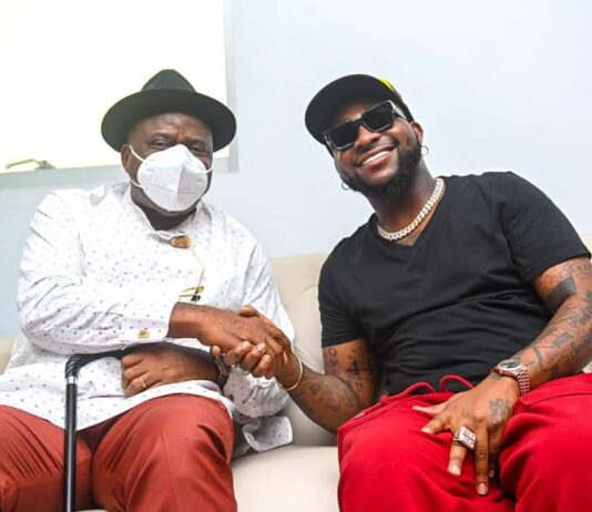 Gov. Diri Receives Music Star, Davido in Yenagoa