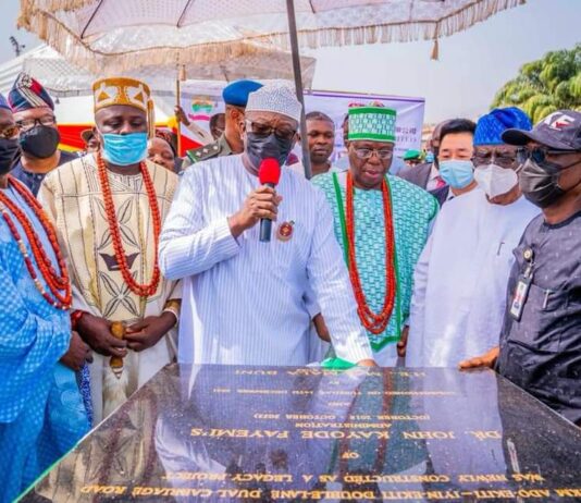 Governor Fayemi inaugurates Ado-Iyin road awarded by military government in 1978