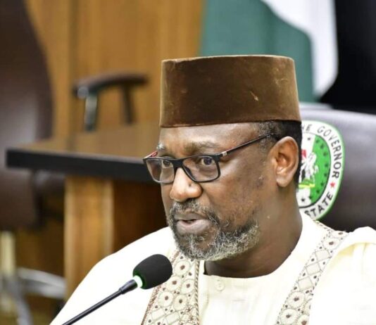 Governor Abubakar Sani Bello receives items for IDPs