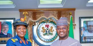 Gov. Bello receives Halima Musa, first female Air Commodore from Kogi