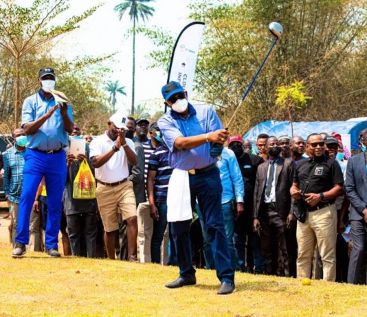 Gov Akeredolu tees off crosscreek inaugural tournament in Ilado