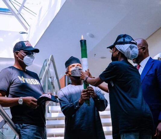 Osinbajo receives 2022 NUGA games ‘Unity Torch’