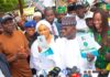 Thousands storm APC Secretariat as Yahaya Bello picks nomination forms