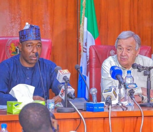 Humanitarian needs: Zulum receives UN Secretary-General in Borno