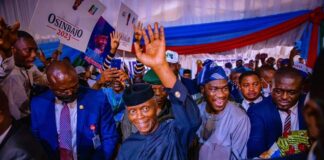 Celebration in Lagos as Osinbajo gets electrifying welcome at APC supporters’ meeting