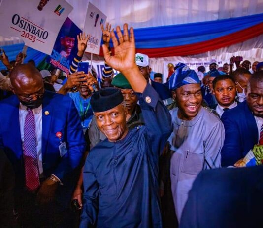 Celebration in Lagos as Osinbajo gets electrifying welcome at APC supporters’ meeting