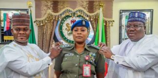 Governor Bello decorates ADC, other with new ranks