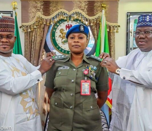 Governor Bello decorates ADC, other with new ranks