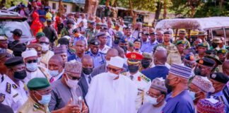 President Buhari visits Kuje, asks questions about intelligence and why prison defences failed to work