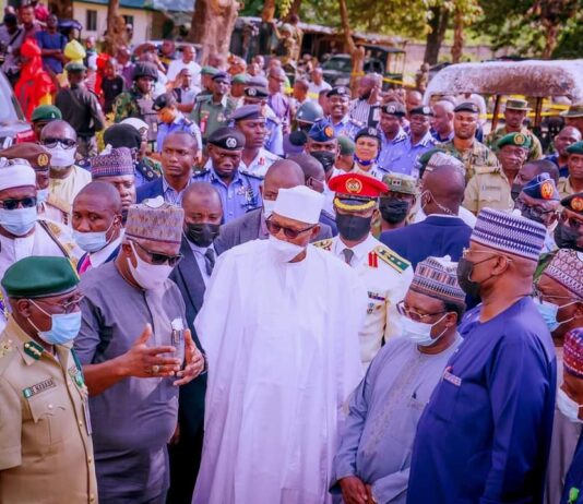President Buhari visits Kuje, asks questions about intelligence and why prison defences failed to work