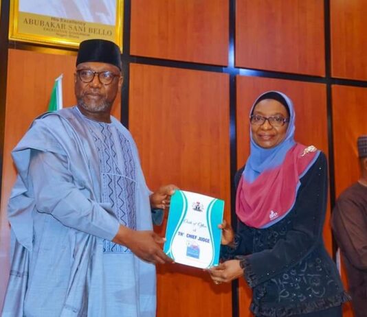 Governor Sani Bello swears in 9th Chief Judge of Niger State