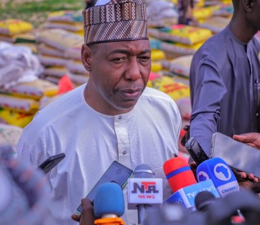 Palliatives: Zulum gifts Borno ‘Corpers’ N36m, 100 bags of rice, others